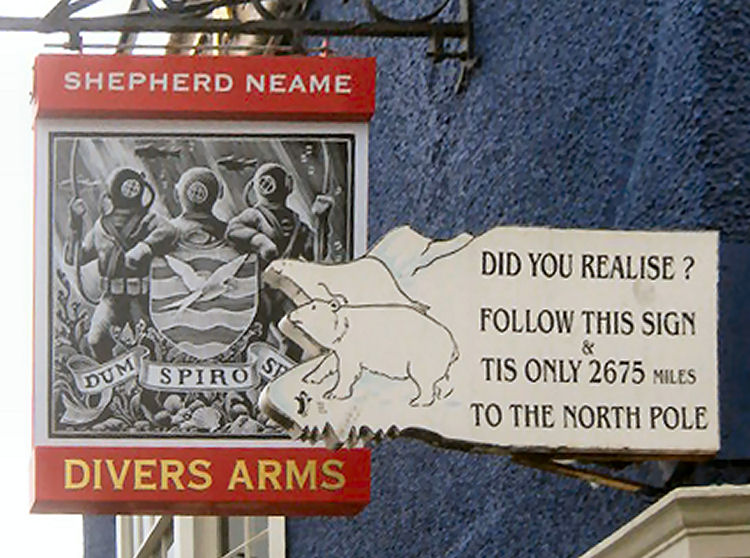 Diver's Arms sign 2011