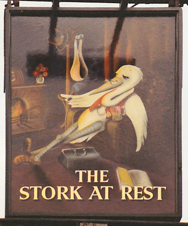 Stork at Rest sign 1985