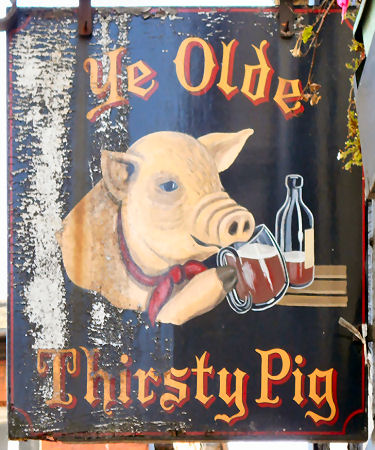Ye Olde Thirsty Pig sign 2014