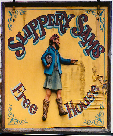 Slippery Sams sign 1991