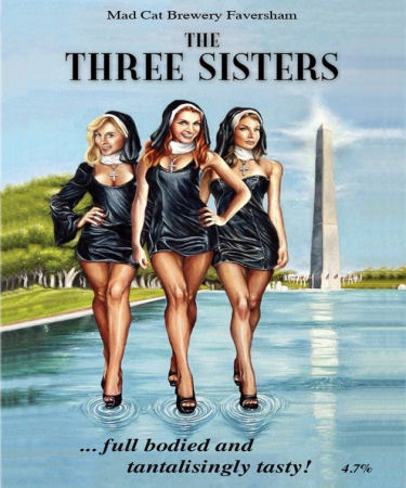 Three Sisters beer pump clip 2014