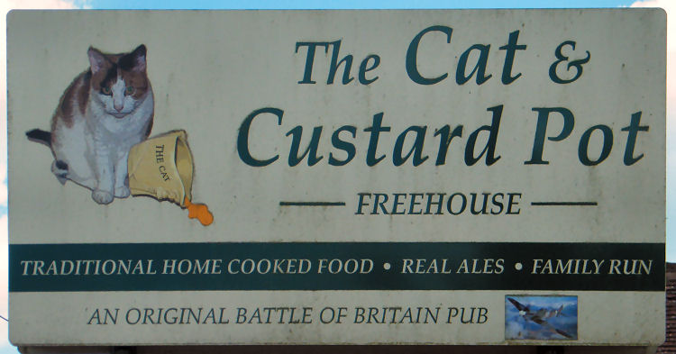 Cat and Custard Pot sign 2015