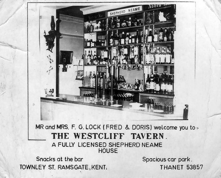 Westcliffe Tavern business card 1956