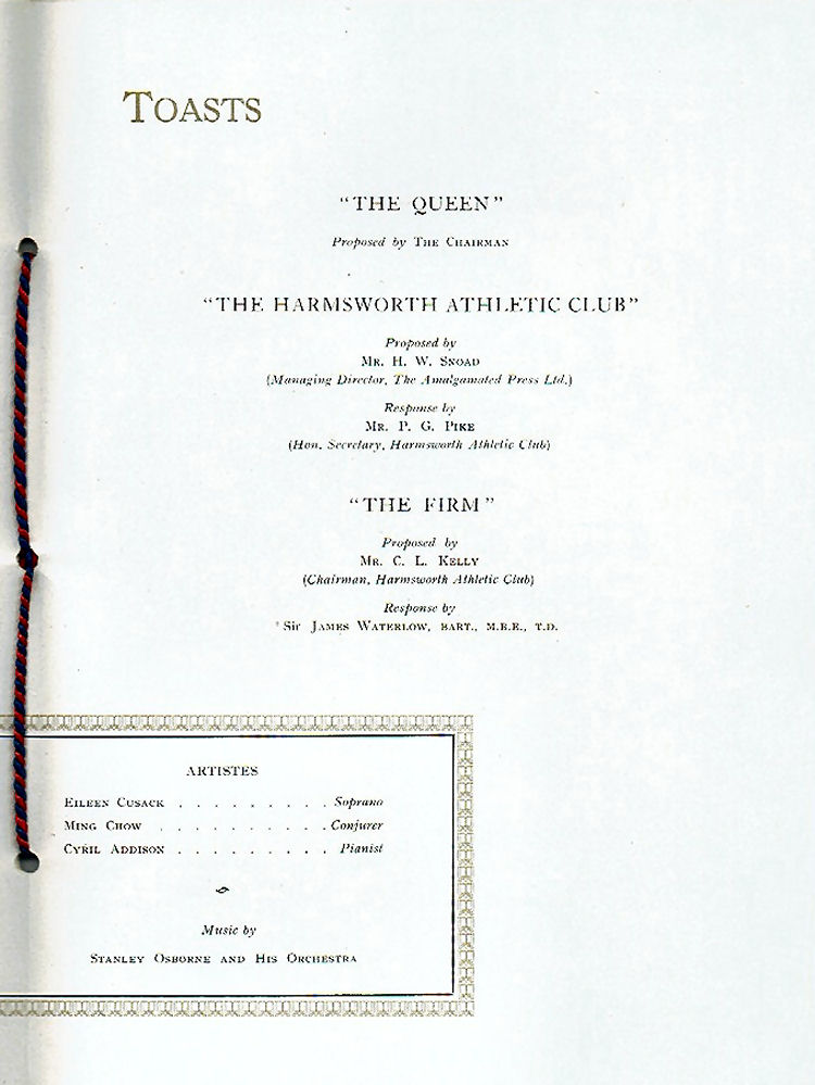Harmsworth Athletics Golden Jubilee Programme 1952 Page 5
