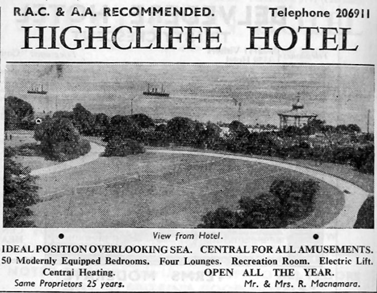Highcliffe Hotel advert