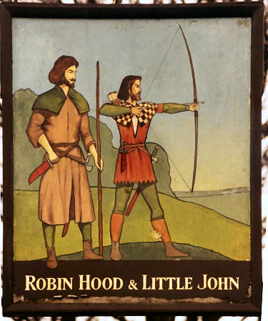 Robin Hood and Little John sign 1987