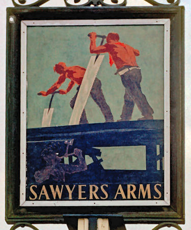 Sawyers Arms sign 1960s