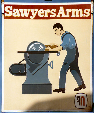Sawyers Arms sign 1986