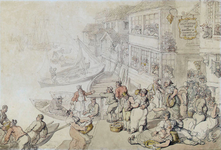 Salutation watercolour 1800s