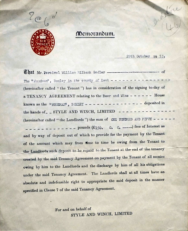 Woodman lease agreement 1953