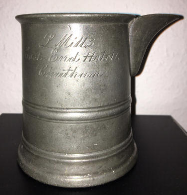 East End Hotel pewter mug 1900