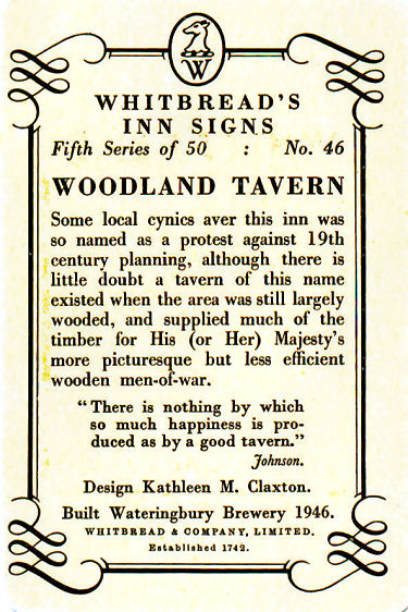 Woodland Tavern Whitbread card