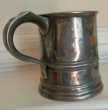 Bull pewter mug
