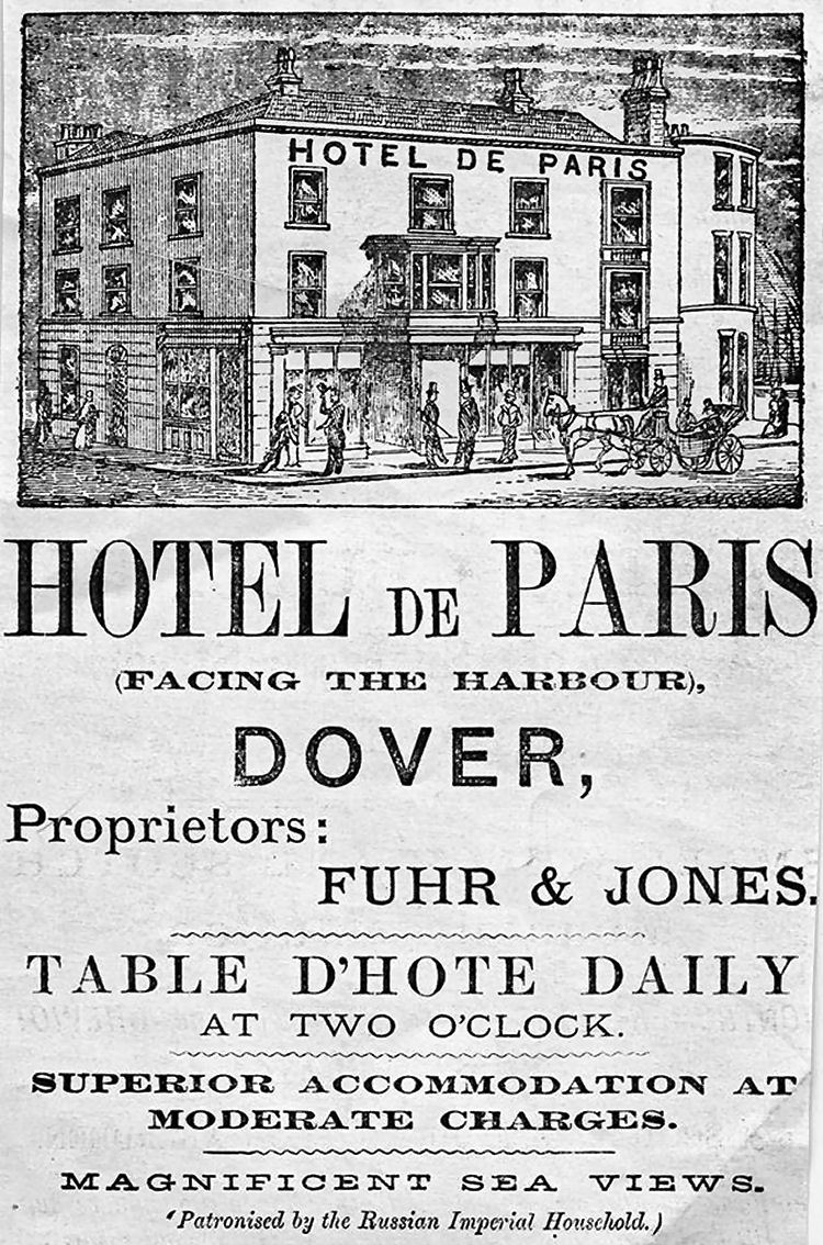 Hotel de Paris advert 1870