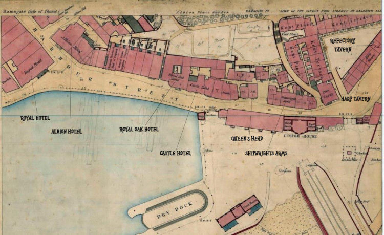Ramsgate Harbour map 1849