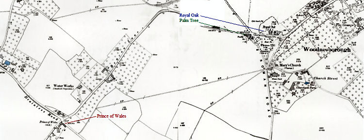 Woodnesborough map 1896