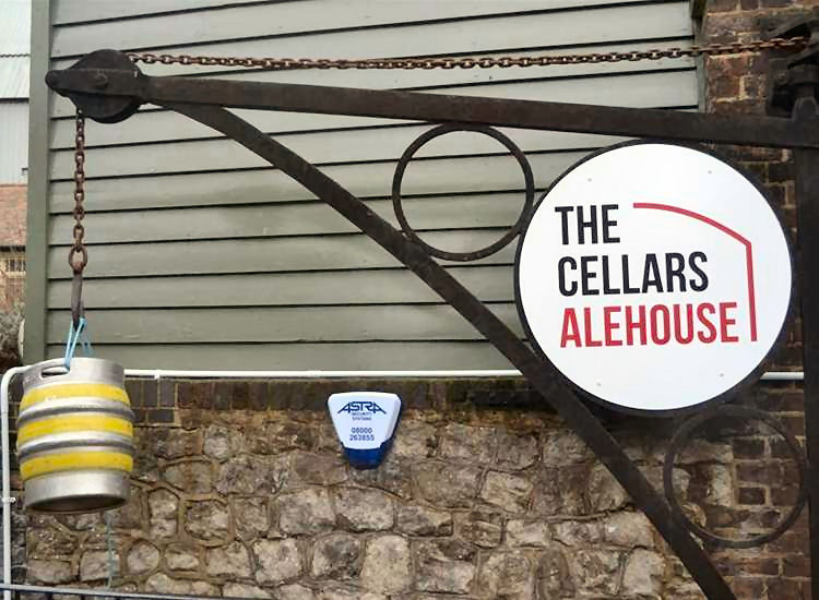 Cellars Alehouse sign 2015