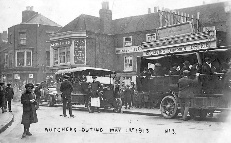 Butchers' outing at the George Inn 1913