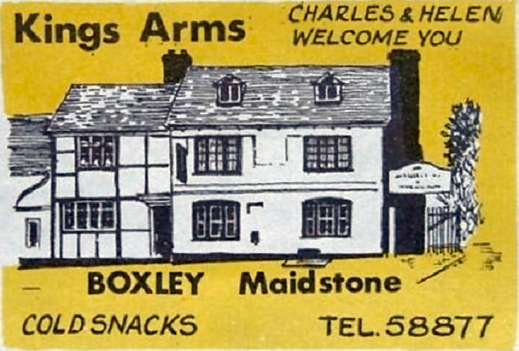 King's Arms matchbox 1984