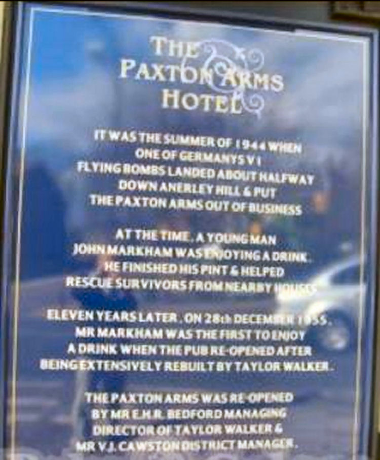 Paxton Arms history sign