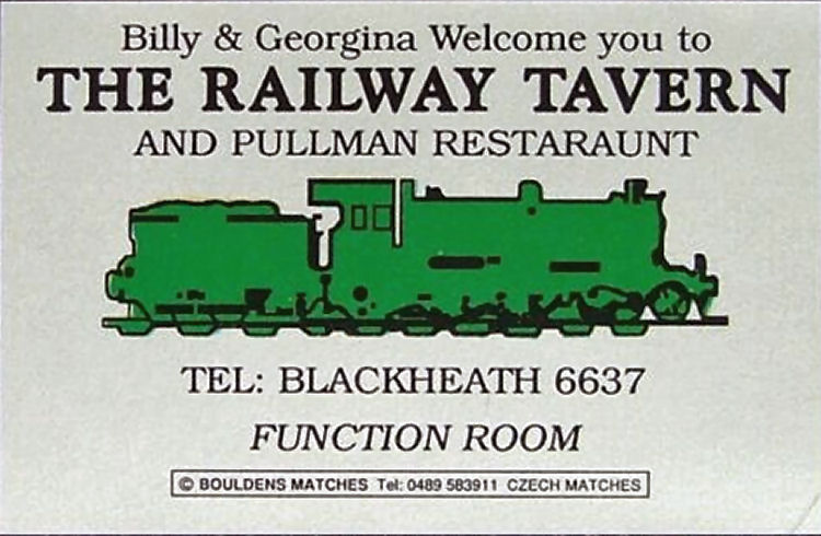 Railway Tavern matchbox