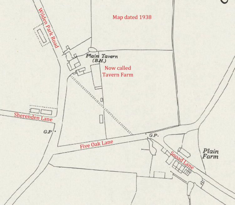 Plain Tavern map 1938