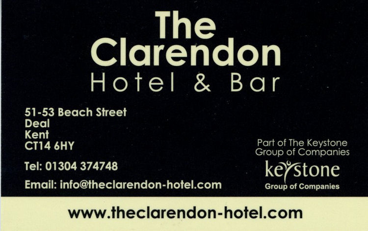 Clarendon Hotel business card 2020