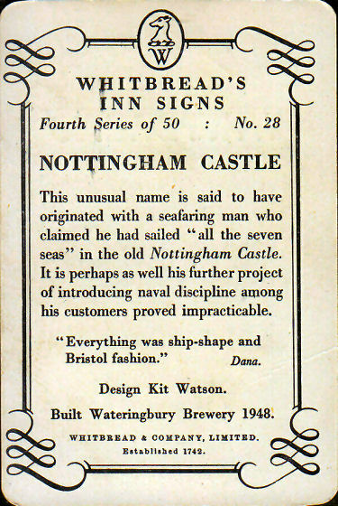 Nottingham Castle card 1953