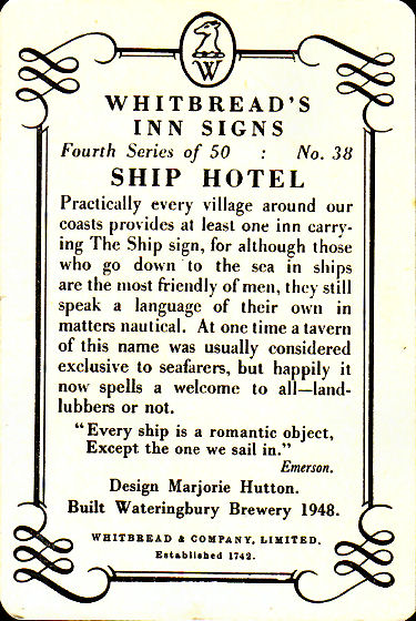 Ship Hotel card 1955