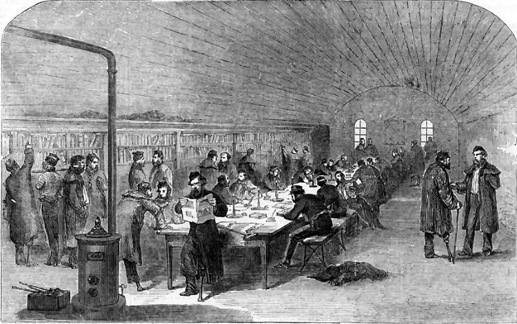 Readin Room at St Mary's Barracks 1856