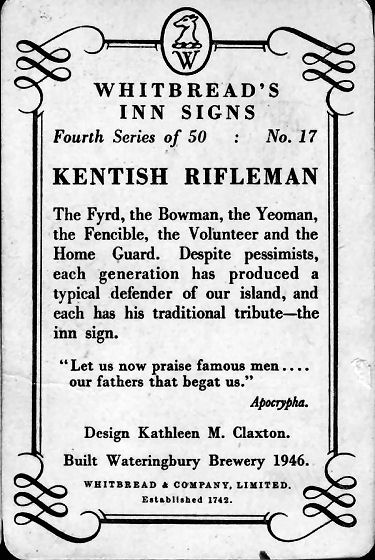 Kentish Rifleman card 1953