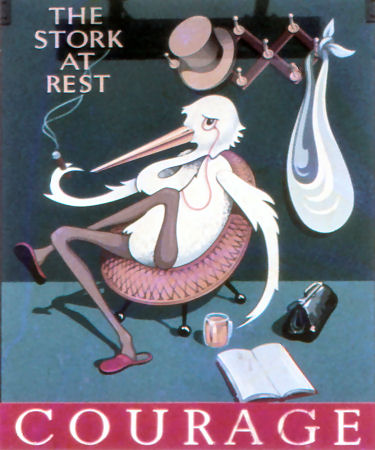 Stork at Rest sign