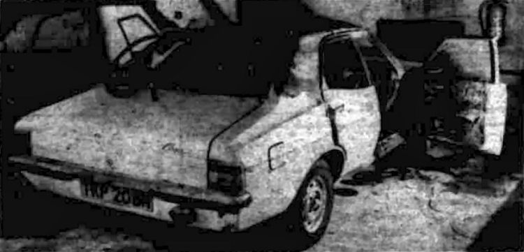 Burnt Ford Cortina 1988