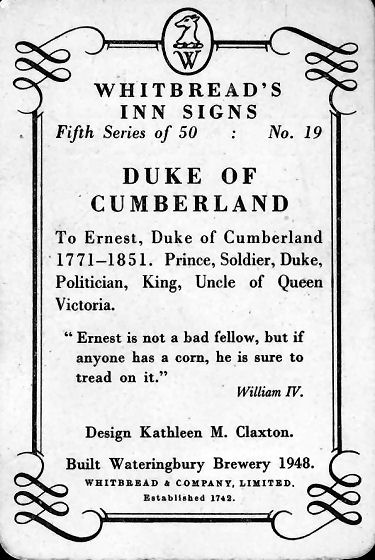 Duke of Cumberland card 1955