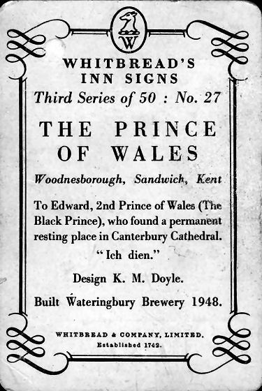 Prince of Wales card 1951