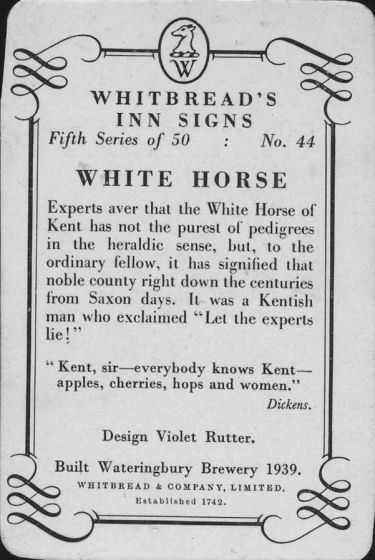 White Horse card 1955