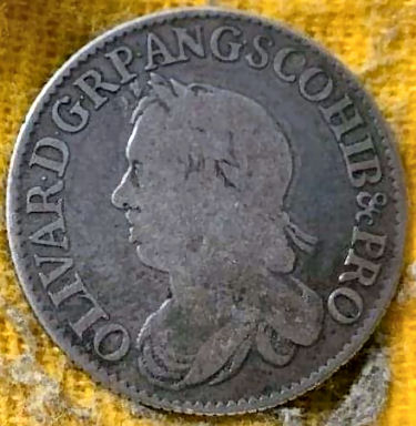 Oliver Cromwell silver shilling