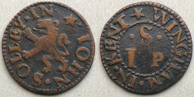 Red Lion token 17th century