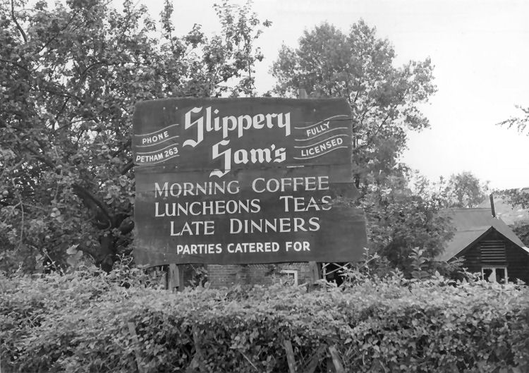 Slippery Sams sign 1960