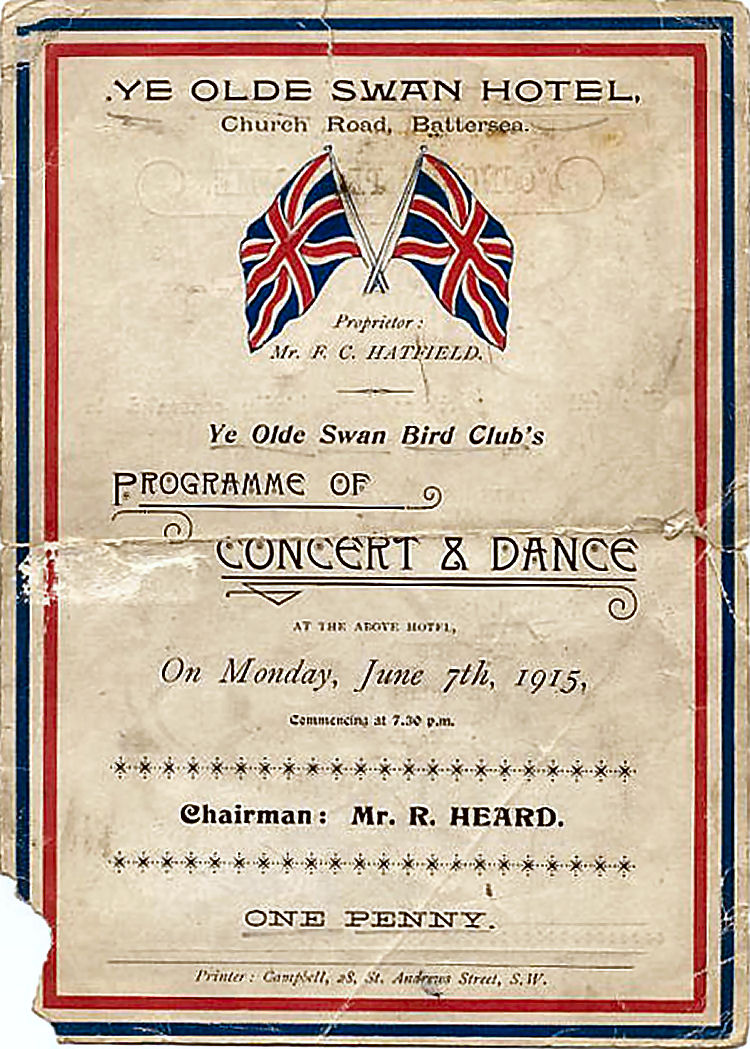 Old Swan concert programme 1912