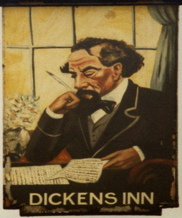 Dickens Inn sign 1985
