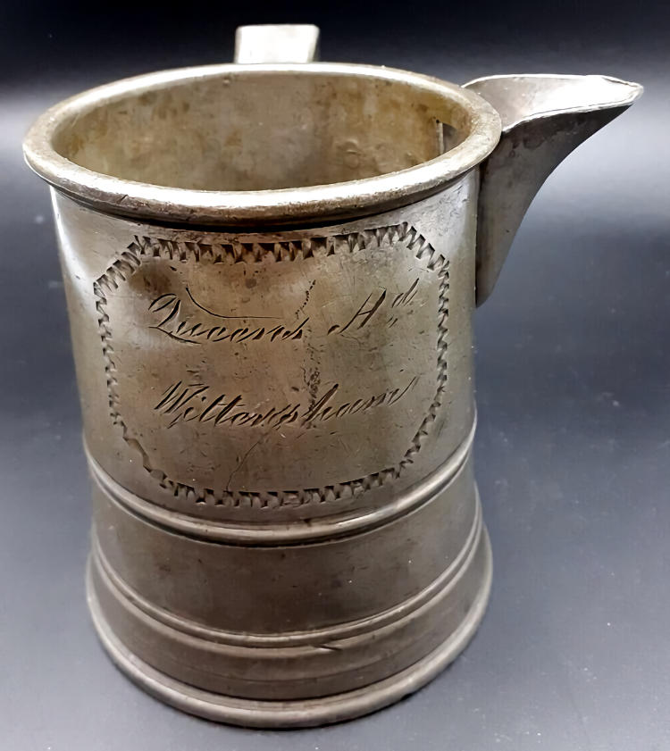 Queen's Head quart pewter jug 1790