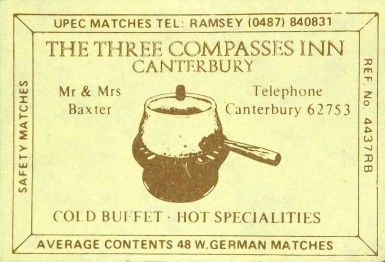 Three Compasses match-box 1974