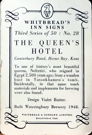Queens Head Hotel Whitbread card back