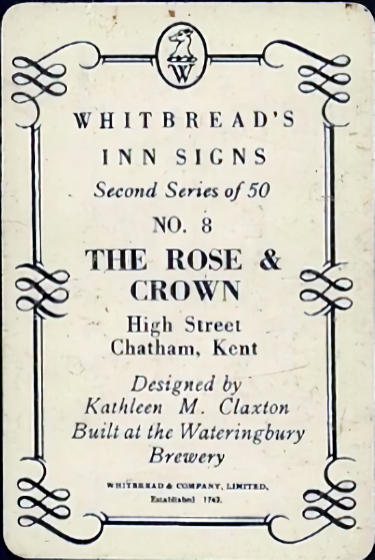 Rose and Crown Whitbread sign reverse