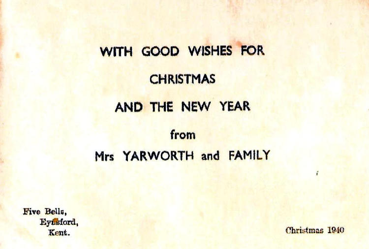 Five Bells Christmas card 1940