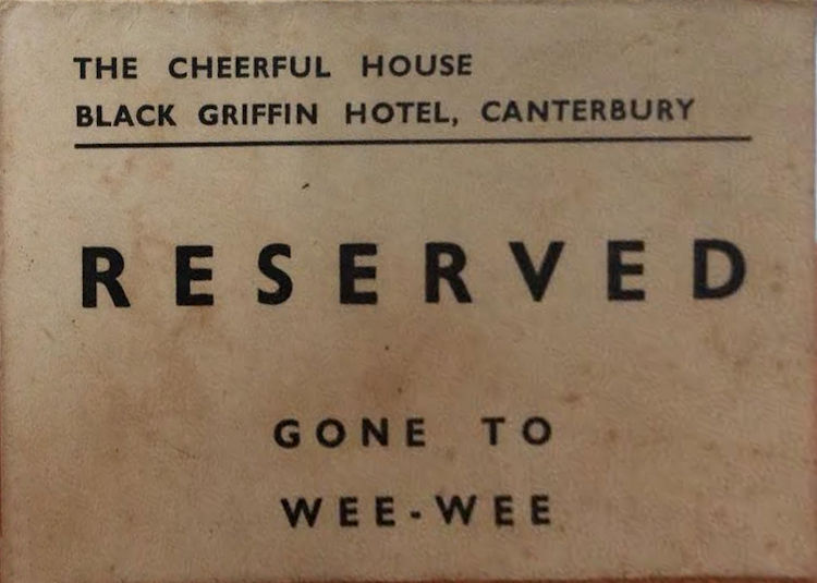 Black Griffin reserved card 1957