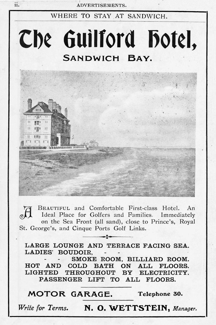 Guilford Hotel advert 1907