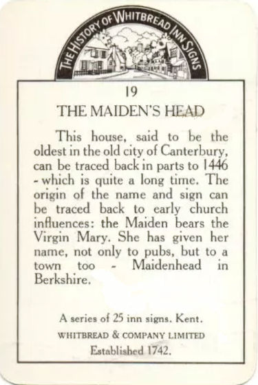 Maidens Head card