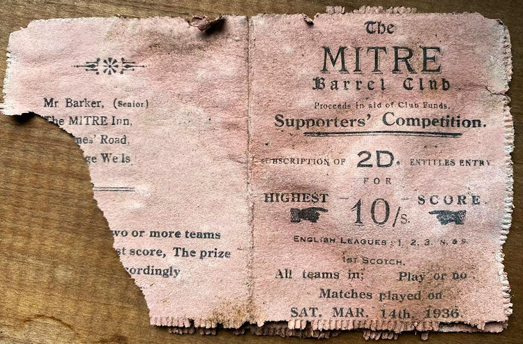 Mitre Barrel Club 1936